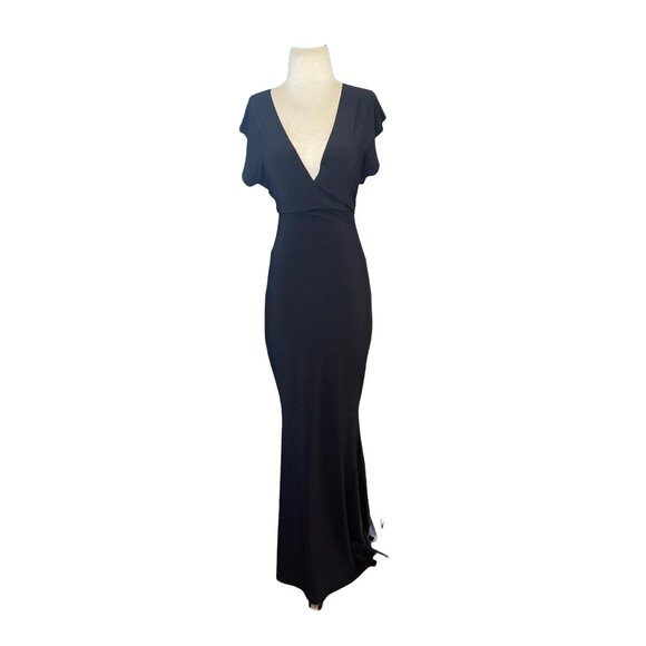 Norma Kamali V Neck Rectangle Gown in Black Small New Womens Long Dress - Picture 5 of 16